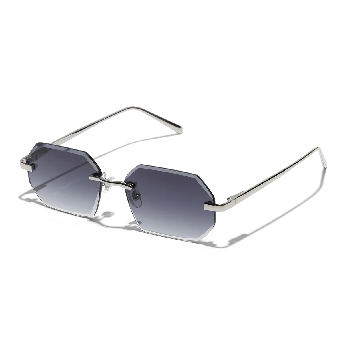 Ruiao 선글라스 남자 브랜드 디자이너 패션 무테 선글라스 음영 다이아몬드 컷 렌즈 숙녀 Frameless Metal Eye Glasses