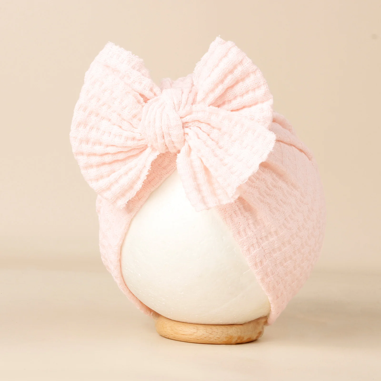 사랑스러운 Bowknot 니트 아기 모자 귀여운 솔리드 컬러 아기 소녀 터번 모자 부드러운 신생아 유아 모자 액세서리 Beanies 머리 랩