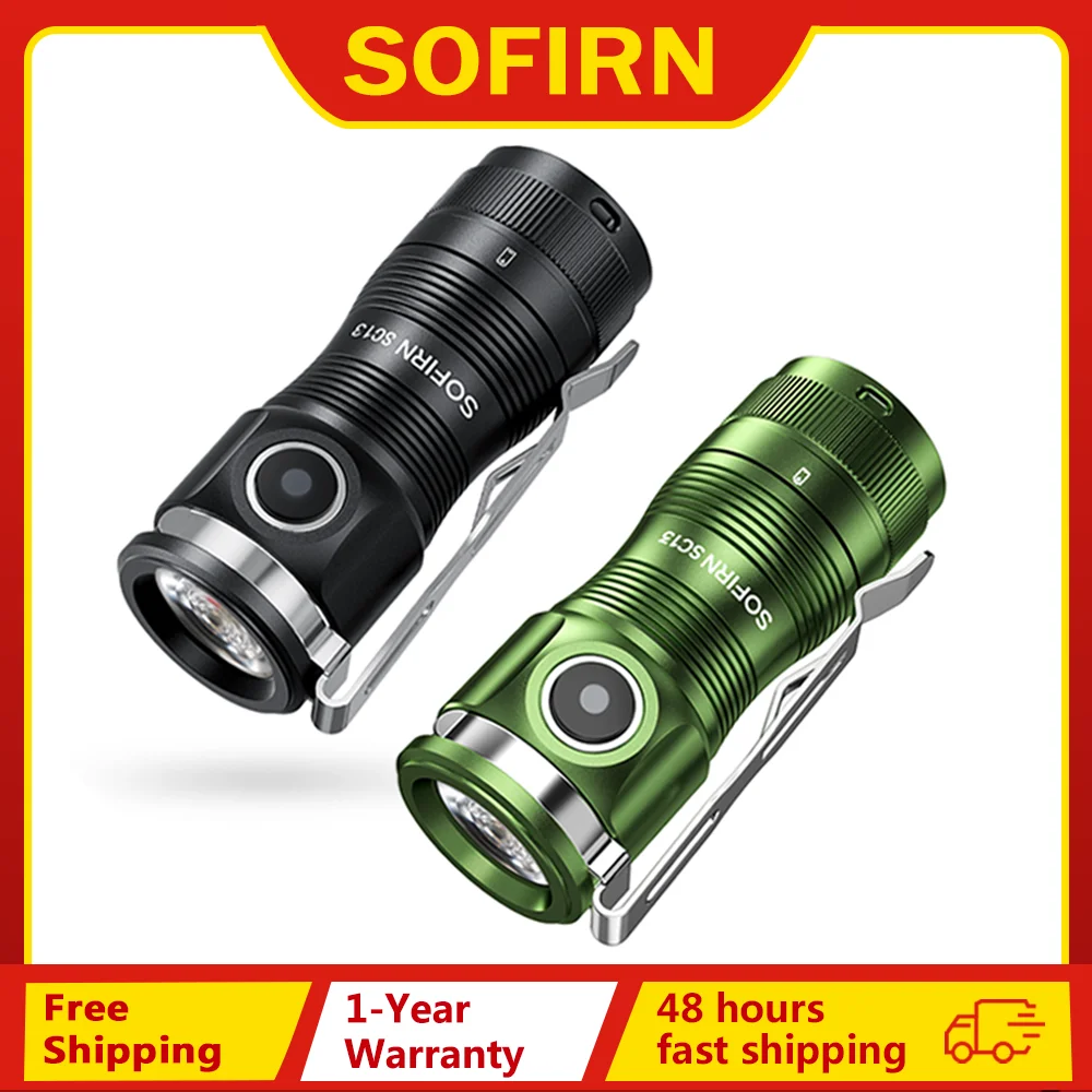 Sofirn 미니 SC13 SST40 LED 1300lm 전술 18350 충전식 손전등 6000K 키체인 라이트(자석 포함) title=Sofirn 미니 SC13 SST40 LED 1300lm 전술 18350 충전식 손전등 6000K 키체인 라이트(자석 포함) 