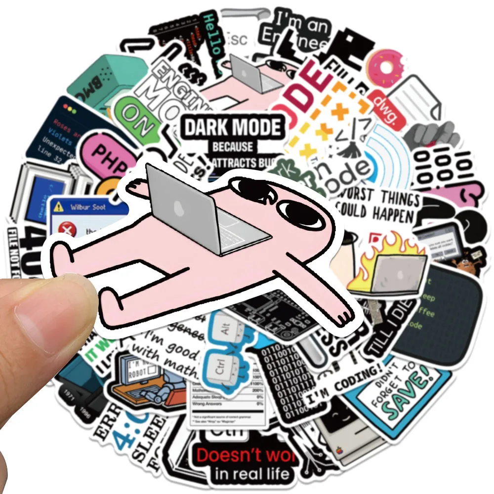 50PCS 멋진 엔지니어 프로그래밍 네트워크 코딩 해커 MEME 스티커 비닐 DIY 컴퓨터 노트북 오토바이 헬멧 자동차 스티커