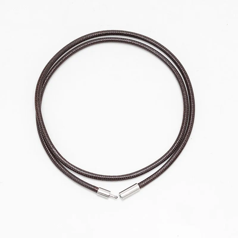 1.5/3mm 45/50/60cm 여성을위한 블랙 가죽 로프 체인 목걸이 DIY 펜던트에 대한 걸쇠 왁스 코드 체인 라인 문자열과 남성 쥬얼리