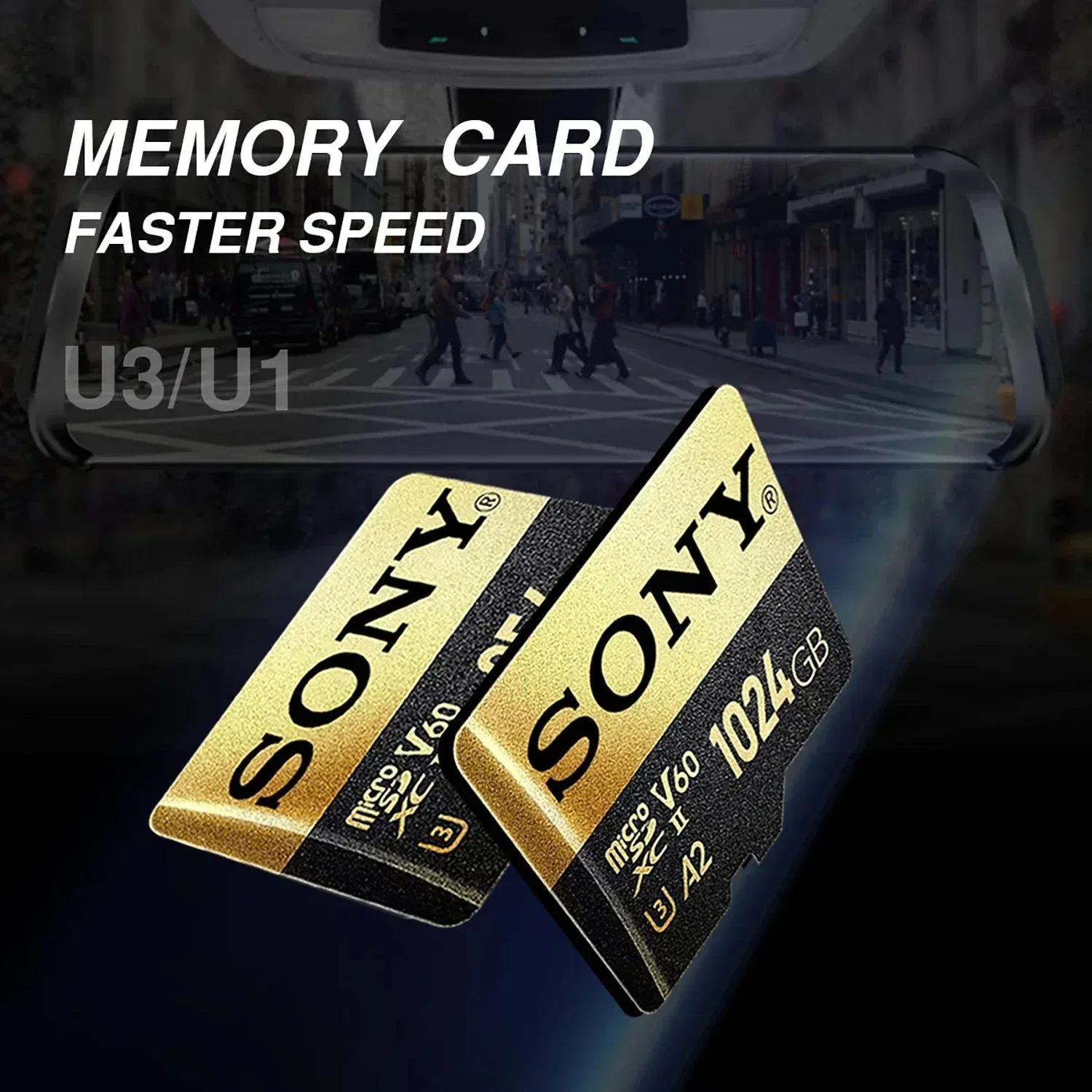 소니 TF 메모리 카드 1 테라바이트 고속 마이크로 SD 카드 128GB 1 테라바이트 512GB 256GB A2 U3 V30 SD TF 플래시 카드 Xiaomi 전화 컴퓨터