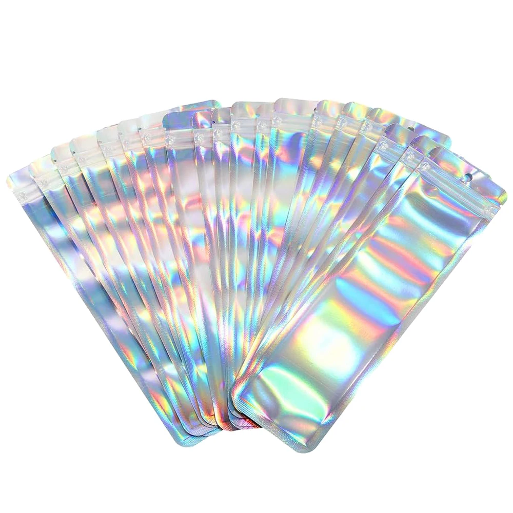 50pcs 긴 홀로그램 포장 가방 파티 네일 속눈썹 호의 음식 저장 보석 디스플레이 공급에 대 한 지 플락 레이저 인감 주머니 title=50pcs 긴 홀로그램 포장 가방 파티 네일 속눈썹 호의 음식 저장 보석 디스플레이 공급에 대 한 지 플락 레이저 인감 주머니 