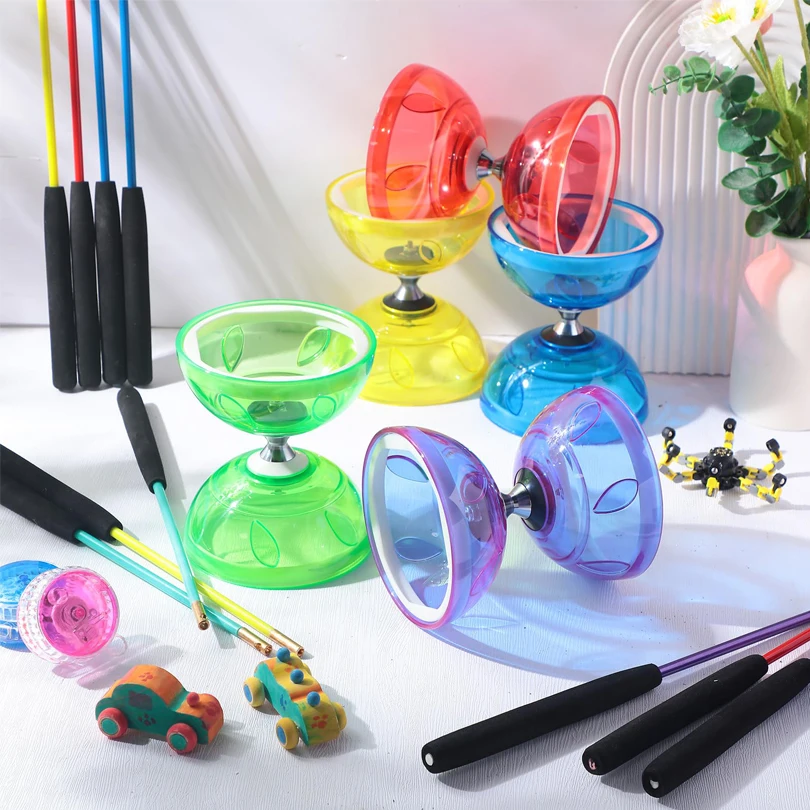 휴대용 Diabolo 중국어 요요 Diabolo 세트 성인을위한 휴대용 피트니스 기어 어린이 노인 야외 실내 민첩성 운동