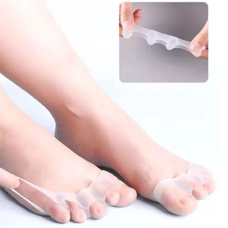 2Pc 실리콘 발가락 분리기 손가락 발 발가락 스프레더 Hallux Valgus Bunion 교정기 발가락 직선 기 교정기 손가락 구분 기호