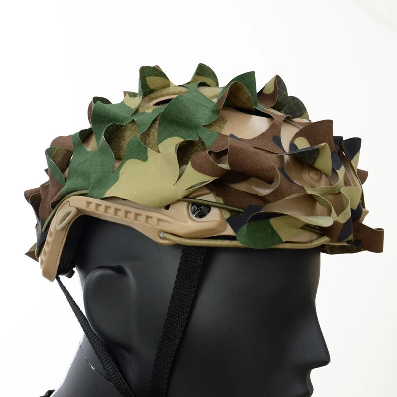 3D Camo Net Airsoft 헬멧 커버 레이저 컷 나일론 Drawstring 헬멧 Scrim CS Wargame Paintball Paratrooper Hunting 액세서리
