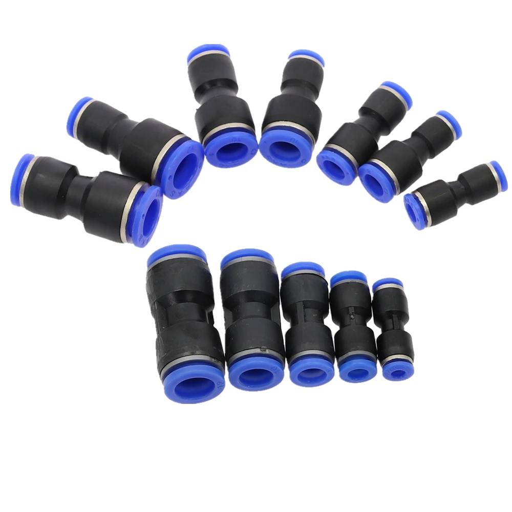공압 피팅 튜브 커넥터 피팅 에어 퀵 워터 파이프 푸시 인 호스 퀵 커플링, 4mm, 6mm, 8mm, 10mm, 12mm, PU PY PK