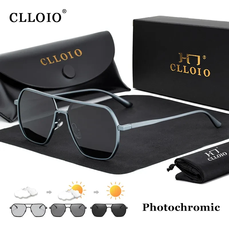 CLLOIO 남성 및 여성용 알루미늄 광변색 편광 선글라스, 카멜레온 눈부심 방지 운전 선글라스, 새로운 패션 title=CLLOIO 남성 및 여성용 알루미늄 광변색 편광 선글라스, 카멜레온 눈부심 방지 운전 선글라스, 새로운 패션 