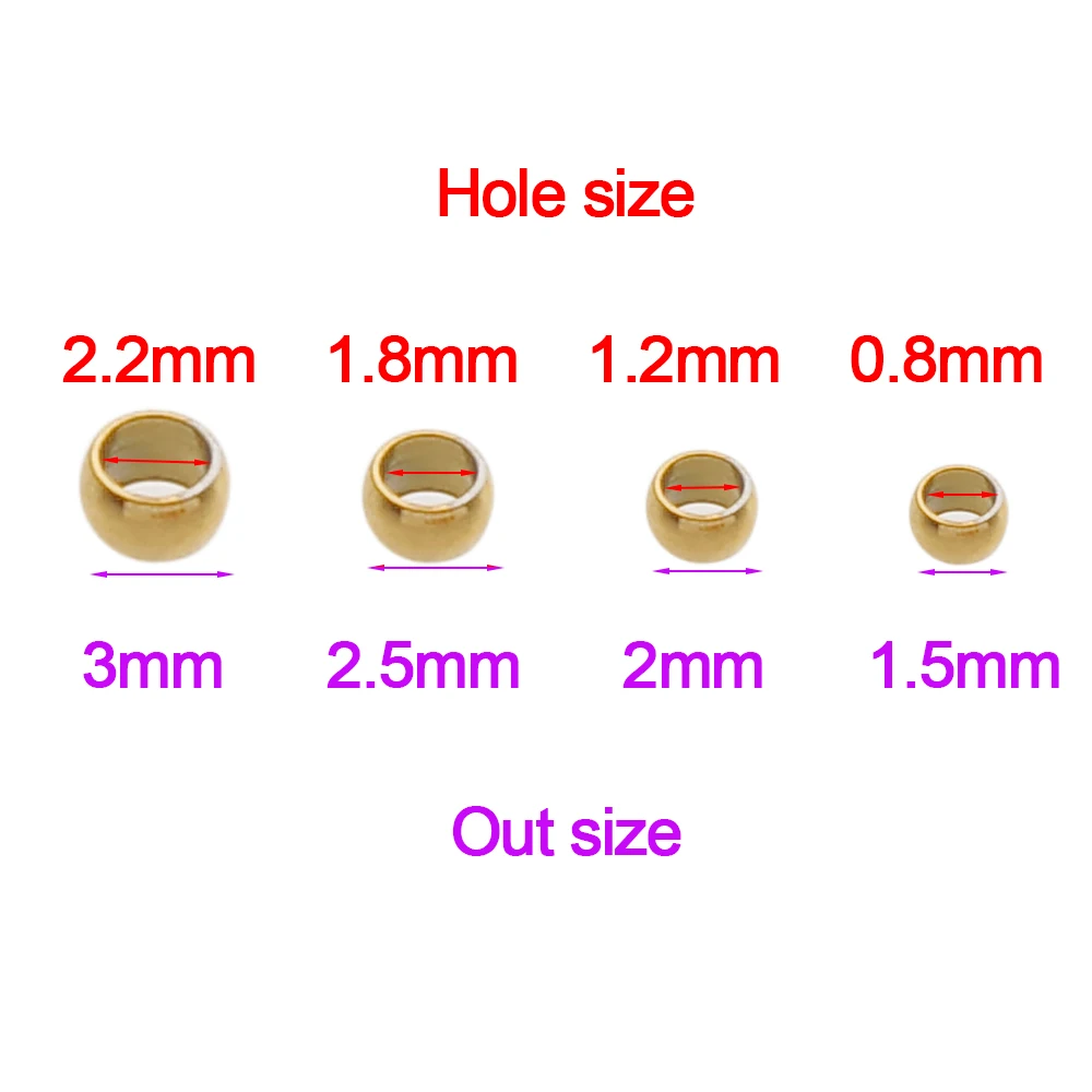 100-200pcs 1.5 2 2.5 3mm 스테인레스 스틸 스토퍼 스페이서 비즈 DIY 쥬얼리 만들기 용품에 대 한 볼 크림프 엔드 비즈 위치