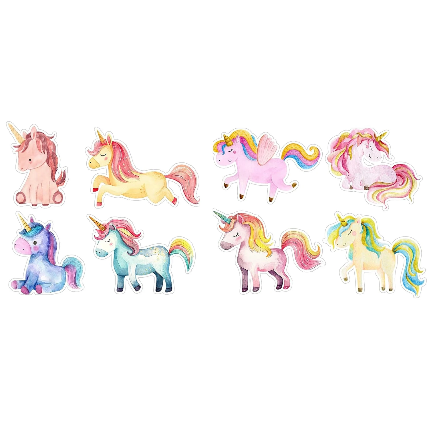 100-500pcs 만화 동물 유니콘 스티커 어린이 보상 스티커 선물 장식 라벨 격려 학생 편지지 스티커