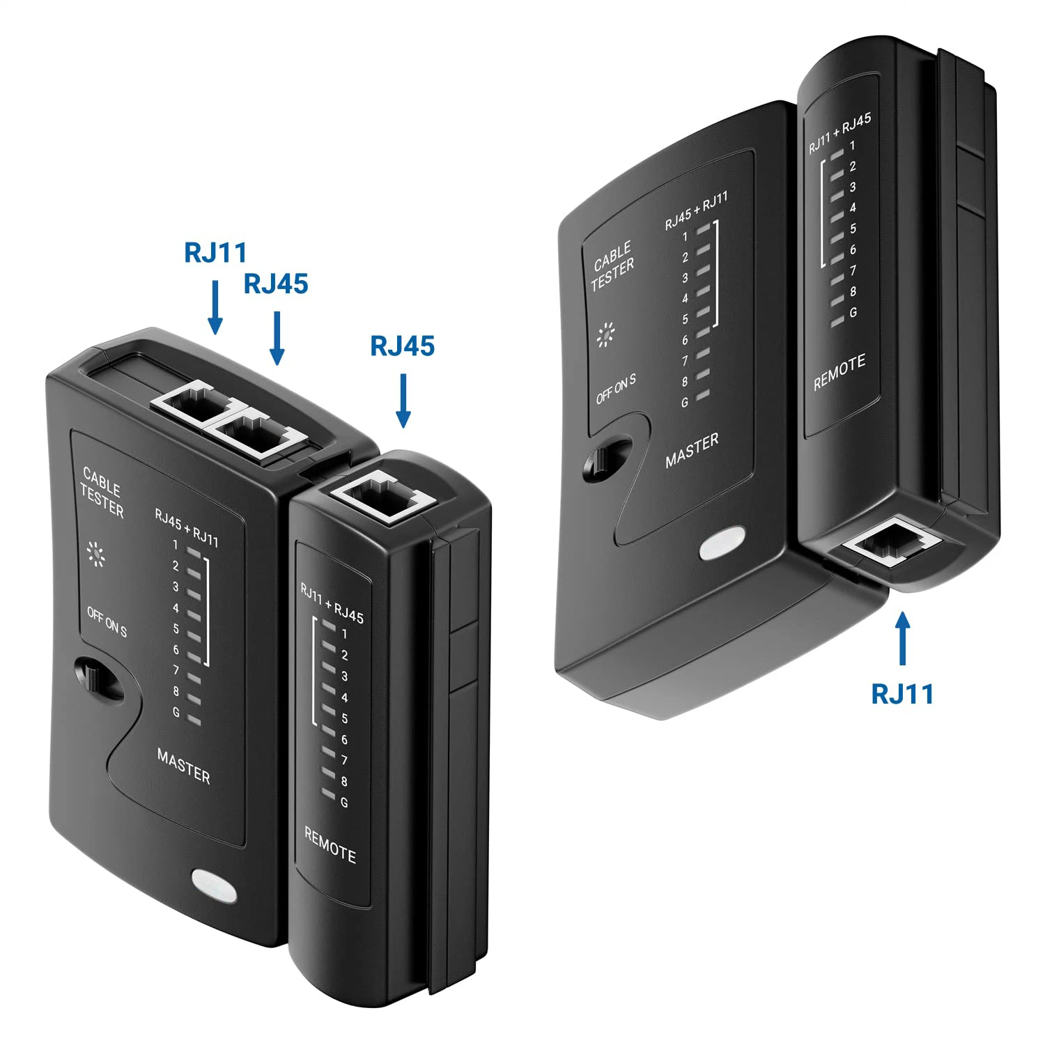 LAN RJ45 Cat5 Cat5e Cat6 Cat6a Cat7 UTP/차폐 케이블 및 RJ11 RJ12용 ZoeRax 네트워크 이더넷 케이블 테스터