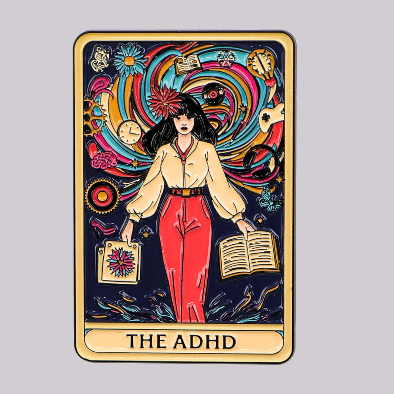 ADHD 정신 건강 인식 에나멜 핀 아트 브로치 소나무 옷깃 핀 배지 배낭 의류 액세서리 패션 쥬얼리 선물 title=ADHD 정신 건강 인식 에나멜 핀 아트 브로치 소나무 옷깃 핀 배지 배낭 의류 액세서리 패션 쥬얼리 선물 