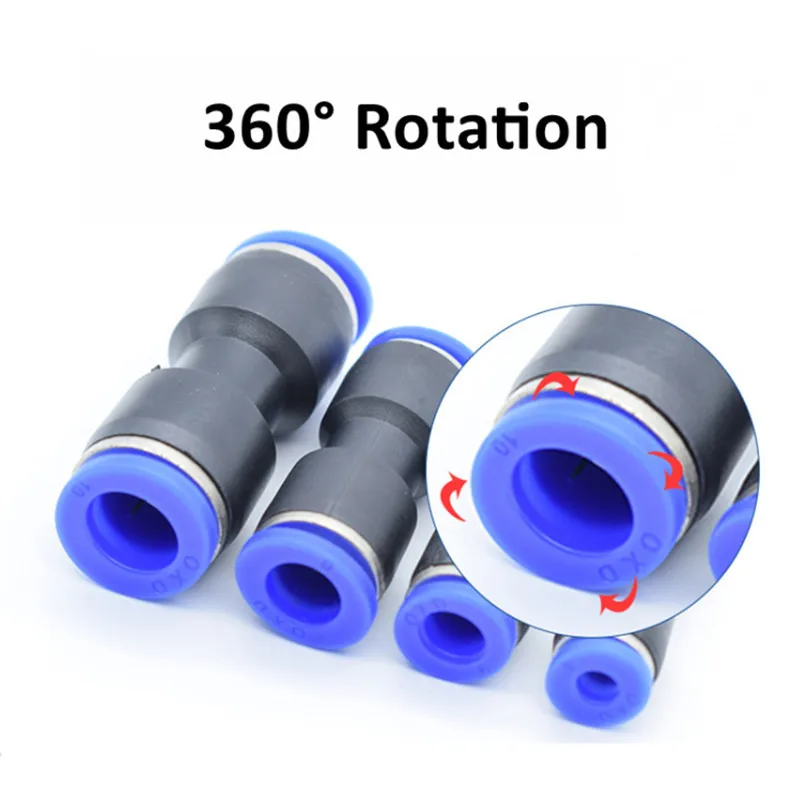 공압 피팅 파이프 커넥터 튜브 에어 퀵 피팅 물 푸시 인 호스 커플링, 4mm, 6mm, 8mm, 10mm, 12mm, 14mm, PU PY PK PE PV SA