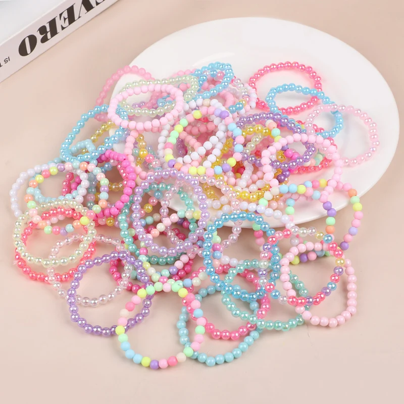 10-50Pcs 다채로운 구슬 팔찌 아이 소녀 생일 파티는 Goodie Pinata 필러 베이비 샤워 웨딩 게스트 치료 선물을 선호합니다