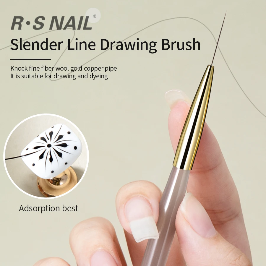 RSNAIL 네일 아트 라이너 브러시, 프랑스 스트라이프 네일 라인 페인팅 펜, 18mm 날씬한 긴 라인 드로잉 브러시, UV 젤 DIY 매니큐어 도구