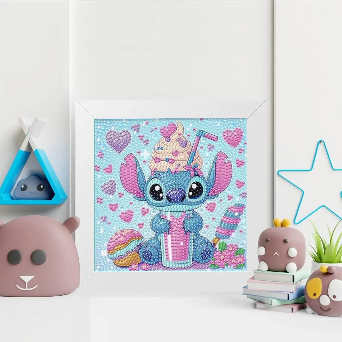 어린이 스티치 다이아몬드 그림 5D 동물 아트 미니 세트 DIY 귀여운 만화 큰 보석 그림 세트 크리스탈 다이아몬드 그림