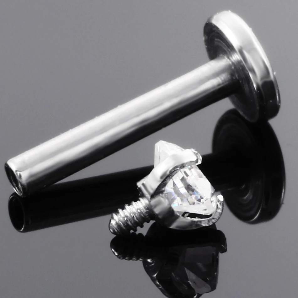 16G 14G 지르콘 Labret 피어싱 립 스터드 링 스테인레스 스틸 귀 Tragus 연골 헬릭스 피어싱 Conch Rook Lobe 스터드 귀걸이