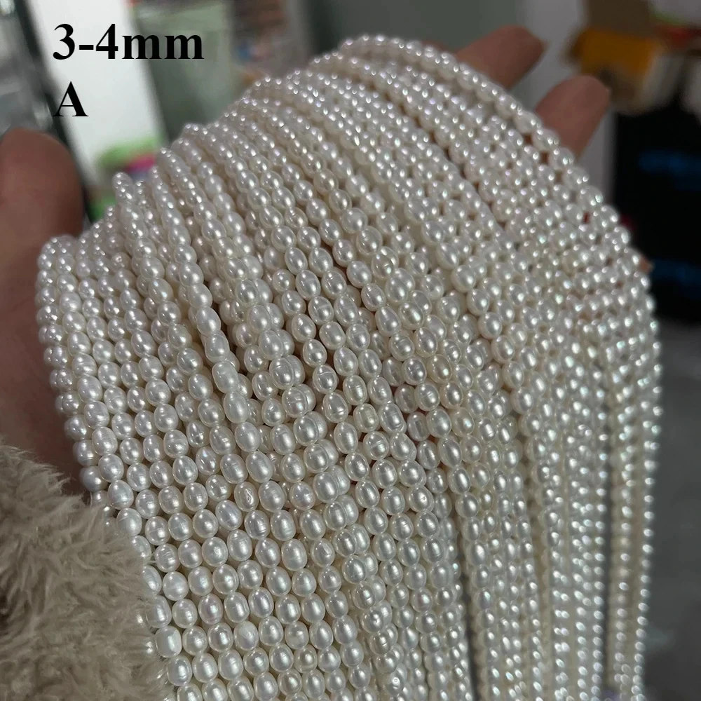 천연 담수 진주 비즈, 쌀 모양, 느슨한 절연 비즈, 쥬얼리 제작, DIY 목걸이 팔찌 액세서리, 크기 1.8-2mm