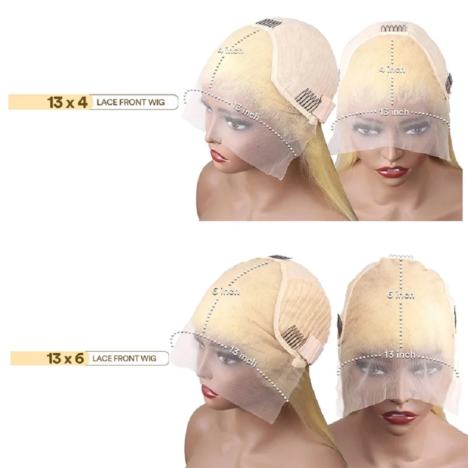 613 블론드 레이스 프론트 가발 인모 13X6 HD 레이스 프론탈 가발 스트레이트 레이스 프론트 가발 인모 13X4 레이스 프론트 인모 가발