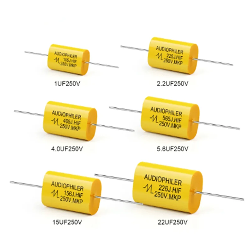2Pcs 250V MKP 1 미크로포맷 1.5 미크로포맷 1.8 2.2 미크로포맷 2.7 미크로포맷 3.3 미크로포맷-47 미크로포맷 커패시터 Audiophiler HIFI 발열 오디오 금속 필름 커플 링 주파수 분할