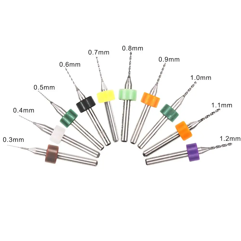 10pcs 0.3/1.2mm 합금 마이크로 드릴 비트, PCB 미니 드릴 비트, 텅스텐 강철 카바이드 드릴 비트, 인쇄 회로 기판 드릴 비트 세트