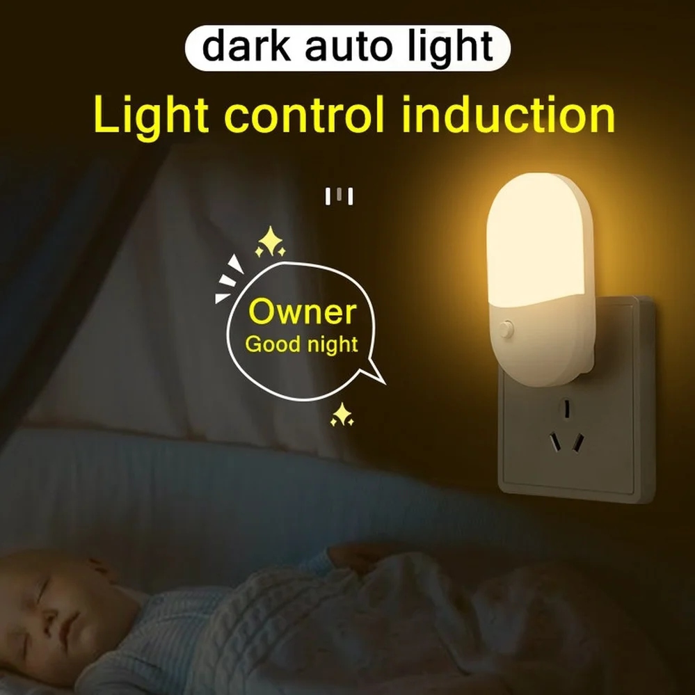 머리맡 램프 밤 빛 EU 미국 플러그 LED 밤 빛 AC220V 침실 램프 어린이를위한 선물 복도 WC에 대 한 귀여운 밤 램프