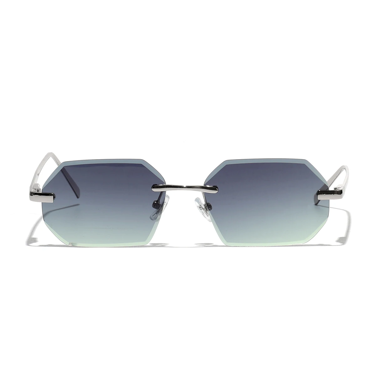 Ruiao 선글라스 남자 브랜드 디자이너 패션 무테 선글라스 음영 다이아몬드 컷 렌즈 숙녀 Frameless Metal Eye Glasses