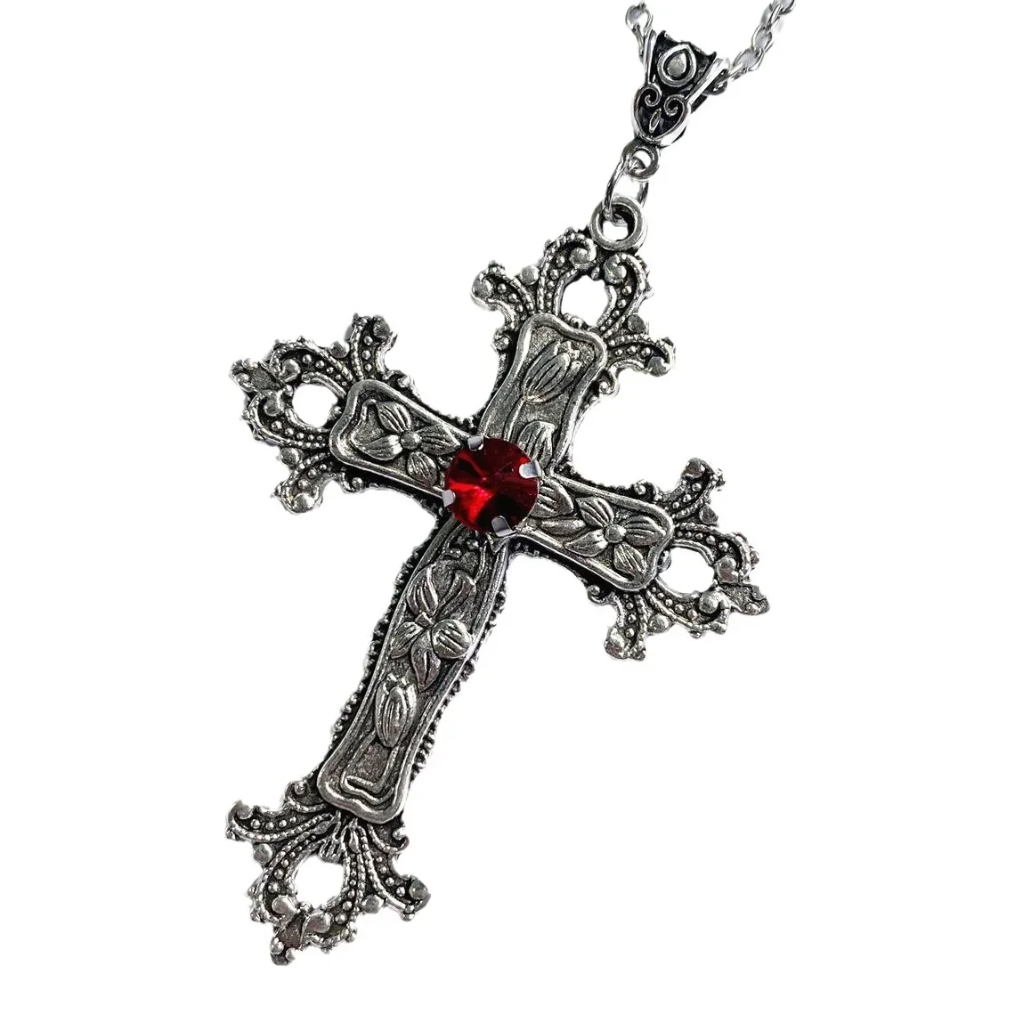 펑크 크리스탈 크로스 펜던트 목걸이 여성 고딕 쇄골 목걸이 목걸이 미적 보석 Bijoux 파티 선물