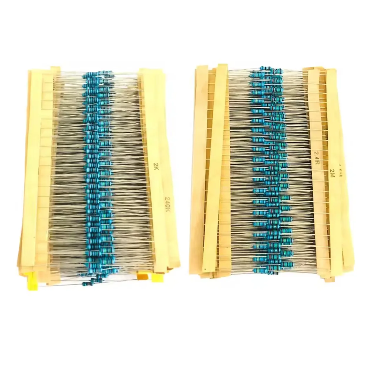 300pcs/600pcs 1% 저항기 세트 저항 1/4W 금속 필름 저항기 키트 10Ohm ~1M 옴 30값 전자 부품 키트