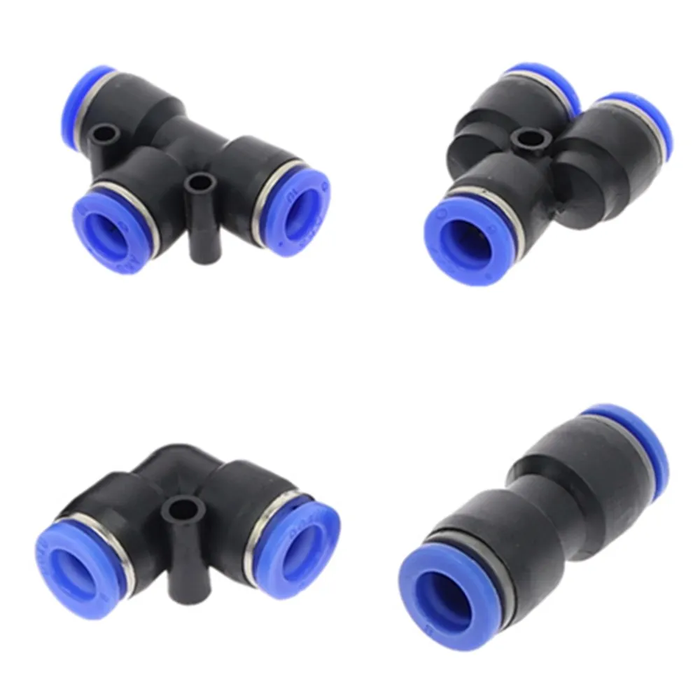 공압 피팅 튜브 커넥터 피팅 에어 퀵 워터 파이프 푸시 인 호스 퀵 커플링, 4mm, 6mm, 8mm, 10mm, 12mm, PU PY PK