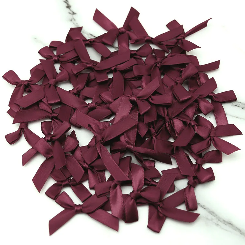 (50 Pcs) 4*4cm 다채로운 리본 활 작은 크기 폴리 에스터 새틴 리본 활 꽃 DIY 공예 장식