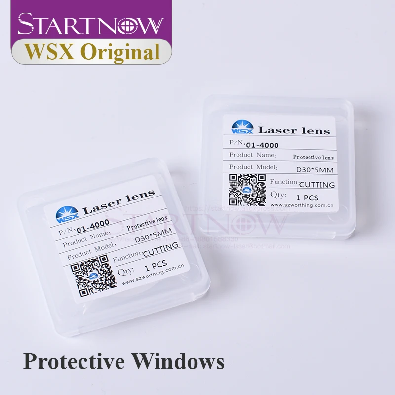 Startnow-오리지널 보호 렌즈 20x2mm 4KW 1064nm 레이저 보호 윈도우, WSX 섬유 커팅 헤드 KC13/15 용 30x5 레이저 렌즈