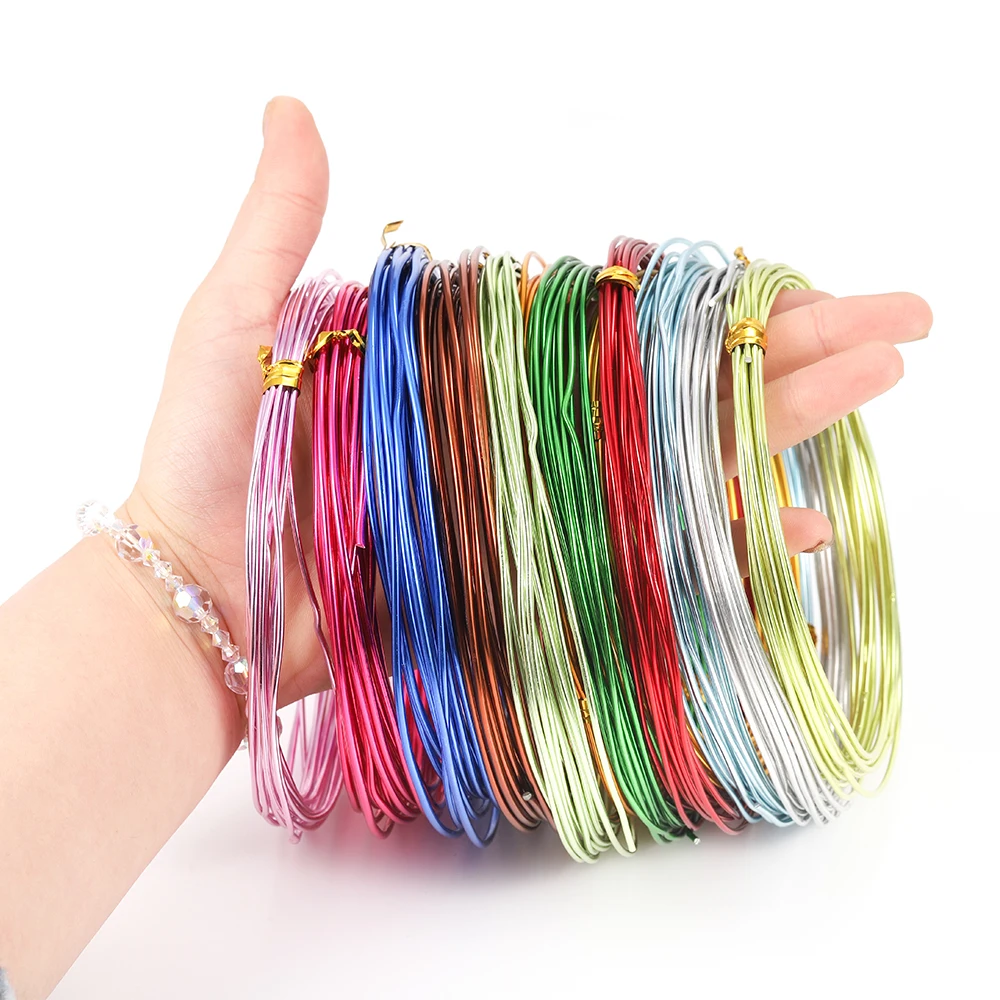 2-10m 0.6/0.8/1.0/1.2/1.5/2/2.5/3mm 알루미늄 와이어 색상 DIY 쥬얼리에 대 한 금속 코드를 그린 결과 액세서리 만들기