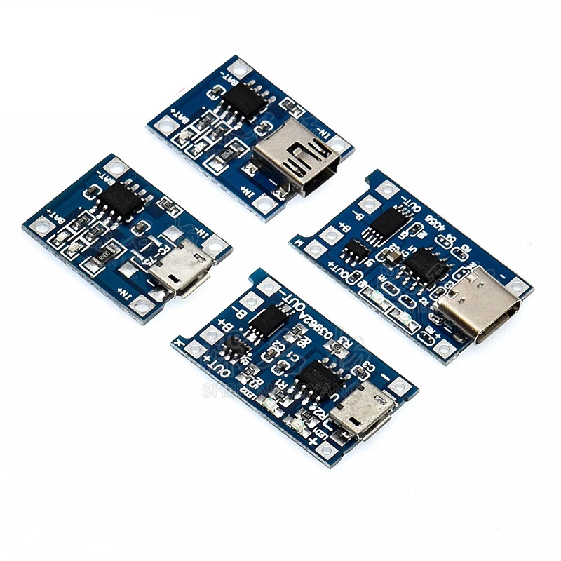 5 PCS Type-c/마이크로/미니 USB 5V 1A 18650 TP4056 보호 기능이 있는 리튬 배터리 충전기 모듈 충전 보드 듀얼 1A 리튬 이온