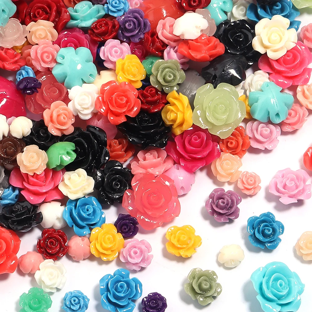 1 가닥 6 8 10 12 15mm 로즈 카멜리아 꽃 비즈 보석을위한 인공 산호 비즈 DIY 팔찌 Neckalce 액세서리 만들기