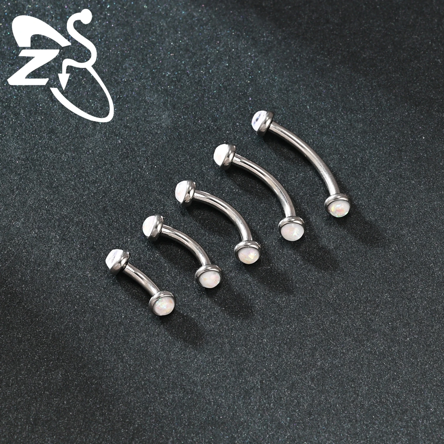 ZS 1PC 내부 스레드 14/16/18G 스테인레스 스틸 배꼽 링 6MM-14MM 곡선 배꼽 링 헬릭스 연골 피어싱 쥬얼리