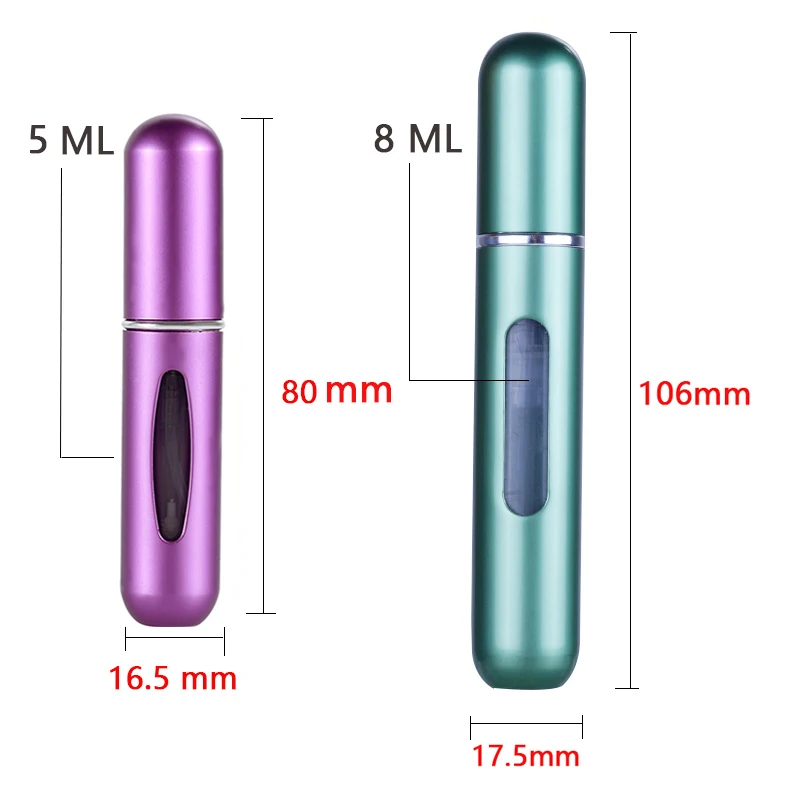향수병 세트 8Ml 5Ml 리필 용 병 스프레이 펌프 빈 화장품 용기 여행용 분무기 병 무료 배송