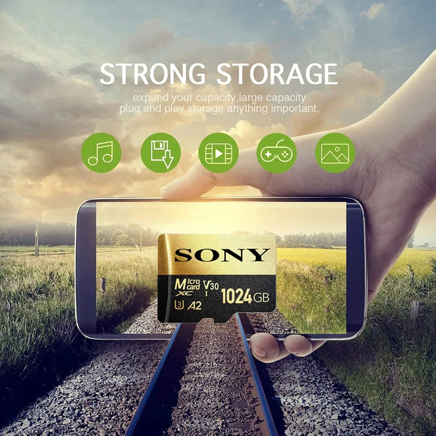 소니 SD 메모리 카드 고속 마이크로 TF SD 카드 Xiaomi 전화 컴퓨터 용 128GB 1TB 512GB 256GB A2 U3 V30 SD TF 플래시 카드