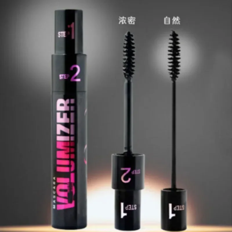 블랙 속눈썹 연장 더블 마스카라, 익스텐션 속눈썹 브러쉬, 뷰티 메이크업, 오래 착용, 골드 컬러 마스카라, 2 in 1