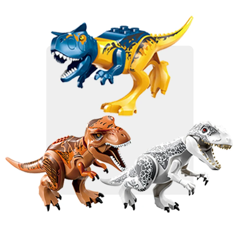 Velociraptor 트리케라톱스 Indominus T-Rex 모델 쥬라기 세계 공룡 어린이 소년 빌딩 블록 교육 완구 조립