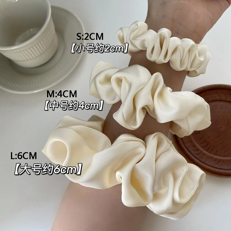 특대 새틴 Scrunchies 탄성 헤어 넥타이 여자 여자 큰 실크 헤어 밴드 포니 테일 홀더 헤어 고무 밴드 헤어 액세서리