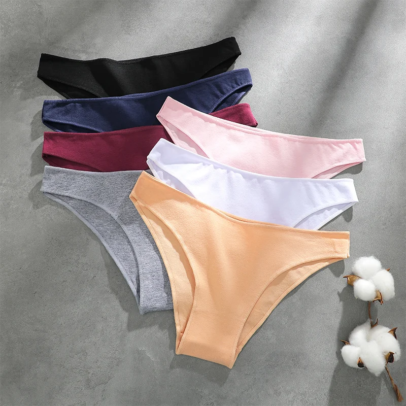 4PCS 원활한 코 튼 팬티 여성 솔리드 컬러 팬티 섹시 한 낮은 허리 속옷 여성 통기성 속옷 숙 녀 스트레치 Panti