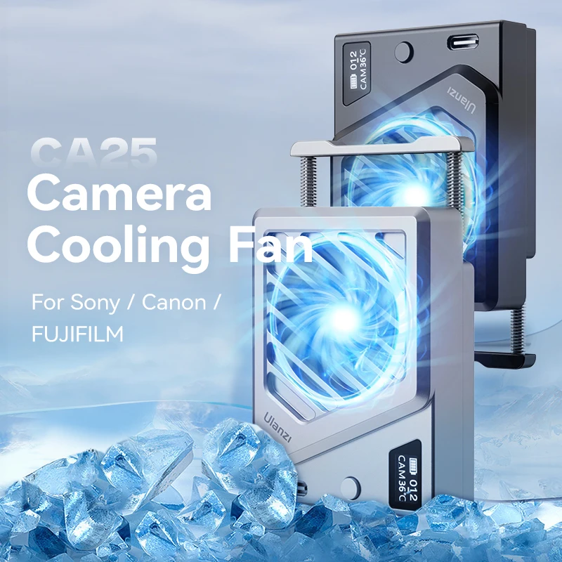 Ulanzi CA25 카메라 냉각 시스템 Sony Canon FUJIFILM Nikon ZV-E1 FX30 A7M4 R8 R7 R6 XT4 용 새 버전 방열판 냉각 팬