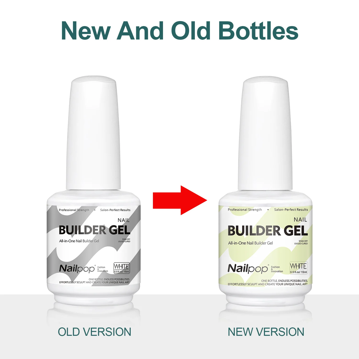Nailpop 15ml 빌더 젤 매니큐어 네일 에이펙스 & 익스텐션 강화제 업그레이드 된 UV 젤 라인 석 접착제 4 색