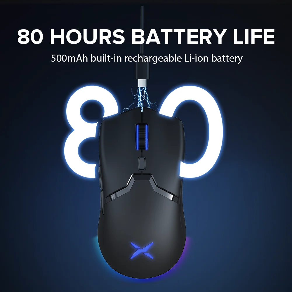 Delux M800PRO PAW3395 무선 게임용 마우스 RGB 라이트 26000DPI PC 노트북 게이머 용 유선 프로그래밍 가능한 인체 공학적 충전식 마우스