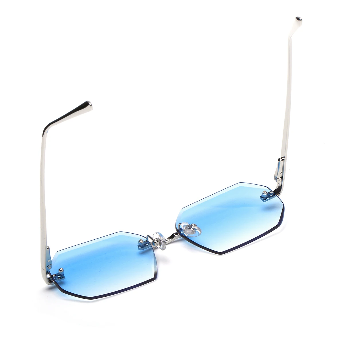 Ruiao 선글라스 남자 브랜드 디자이너 패션 무테 선글라스 음영 다이아몬드 컷 렌즈 숙녀 Frameless Metal Eye Glasses