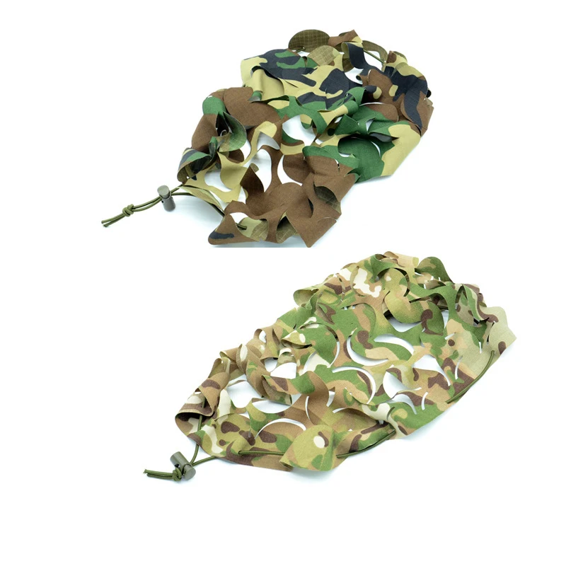 3D Camo Net Airsoft 헬멧 커버 레이저 컷 나일론 Drawstring 헬멧 Scrim CS Wargame Paintball Paratrooper Hunting 액세서리