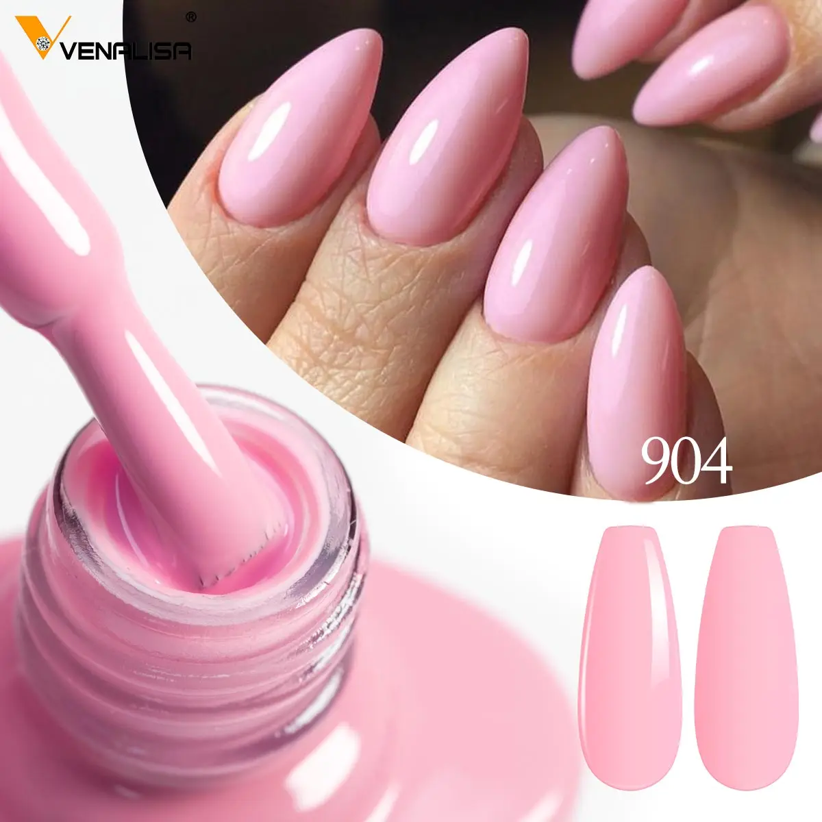 Venalisa 네일 젤 폴리쉬 7.5ml 레드 컬러 컬렉션 풀 커버리지 롱웨어 다이아몬드 템퍼드 탑 코트 UV LED 젤 네일 담그기