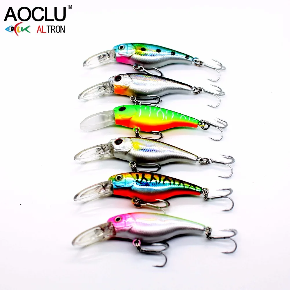 AOCLU 플로팅 워블러 저크베이트 40mm 2.5g 다이빙 0.8m 깊은 작은 미노우 쉐드 크랭크 루어 베이스 송어 고등어 보트 해안 낚시