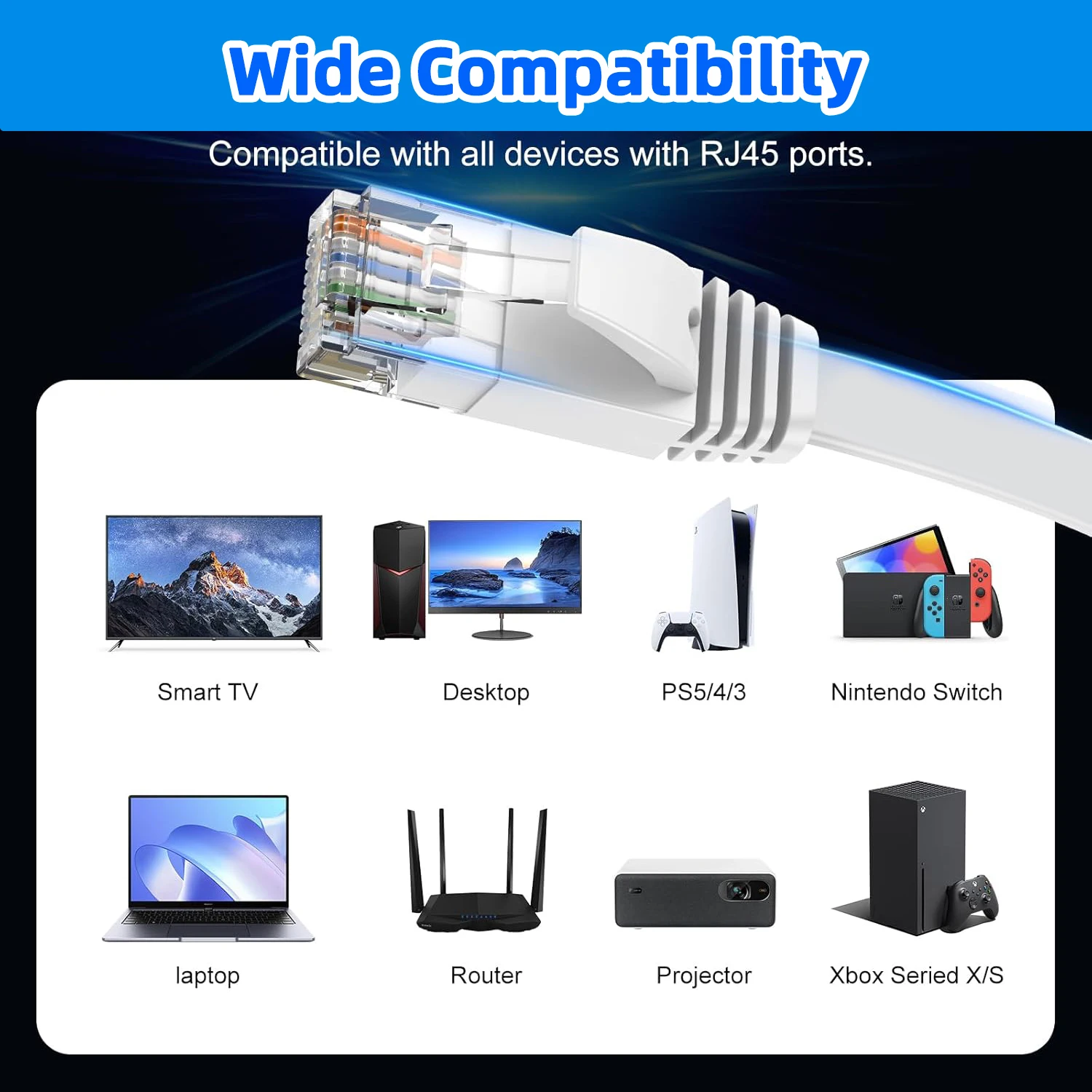 0.1M 0.2M 0.3M 0.5M 50M Cat6 짧은 이더넷 케이블 플랫 RJ45 컴퓨터 인터넷 LAN 네트워크 이더넷 패치 케이블